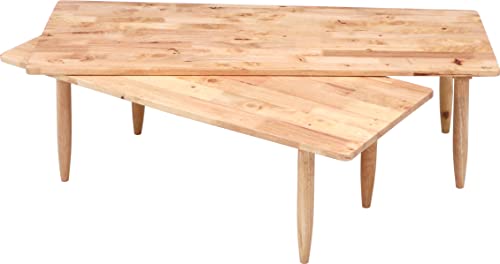 不二貿易 ローテーブル センターテーブル 伸縮式 幅120*奥行43*55*高さ36.5cm ナチュラル 天然木 スライド 角が丸い ツイン Natural Signature 37002 9,955円