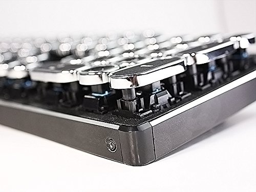 HKW タイプライター風メカニカルキーボード 青軸 104キー USB有線 日本語キーボード