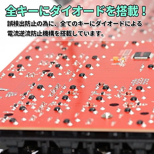 HKW タイプライター風メカニカルキーボード 青軸 104キー USB有線 日本語キーボード