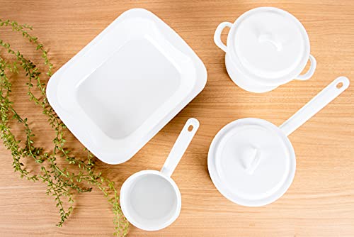 にちにち道具 野田琺瑯 両手鍋 キャセロール 蓋付 IH対応 日本製 ホワイト 14cm YN-W14の通販は