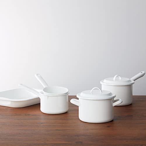 にちにち道具 野田琺瑯 両手鍋 キャセロール 蓋付 IH対応 日本製 ホワイト 14cm YN-W14の通販は