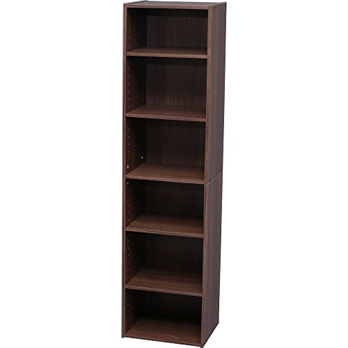 アイリスオーヤマ カラーボックス 収納ボックス 本棚 6段 可動棚 幅36.6*奥行29*高さ144.6cm ウォールナットブラウン モジュールボックス MDB-6K 5,396円