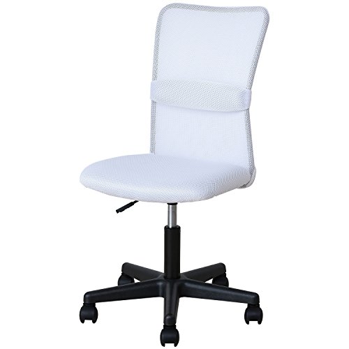 山善 オフィスチェア メッシュバック ランバーサポート付き ホワイト EHL-50(WH/BK)