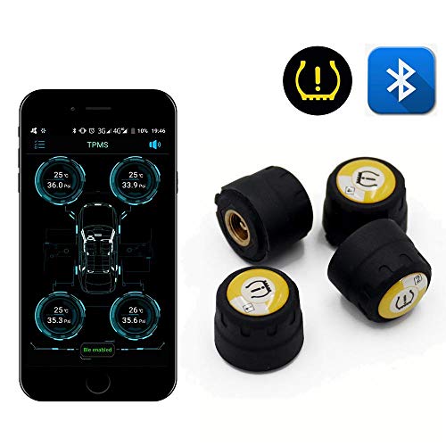zmart Android iOS対応 TPMS Bluetooth 4.0 タイヤ 圧力 監視システム 温度 パンク 警告 外付けセンサー 日本語取説付き