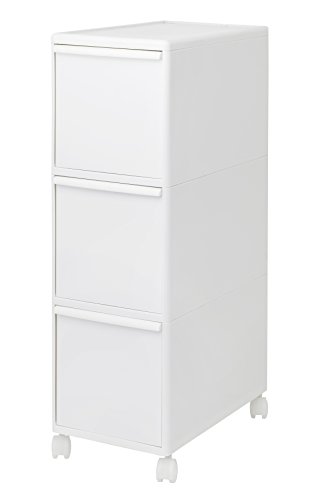 ライクイット (like-it) ゴミ箱 縦型 分別引出しステーション 3段 ワイド 約60リットル (20リットル*3段) キャスター付 ホワイト 約幅25.5x奥46.5x高93.5cm BW-3C 引出し分別ペール 大容量 多分別 ダスト