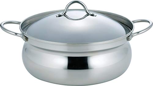 下村企販 日本製 ステンレス鍋 22cm 1*2人用 土鍋 両手鍋 卓上鍋 割れない 欠けない 軽量 3層鋼 熱伝導 IH対応 41637の通販は 7,893円