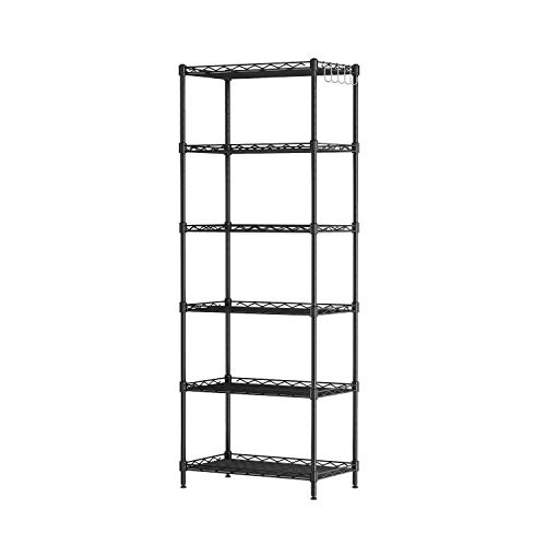 Ｋ簡致ＫＡＮＴＩ スチールラック 収納 棚 ラック メタル スチール シェルフ キッチン収納 ワイヤーラック 55*30*160cm ブラック モダン