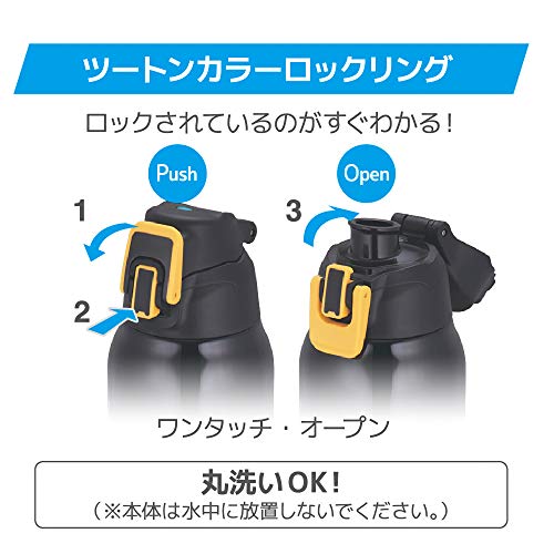 サーモス 水筒 真空断熱スポーツボトル 1L ブラックオレンジ 保冷専用 FHT-1001F BKOR_3