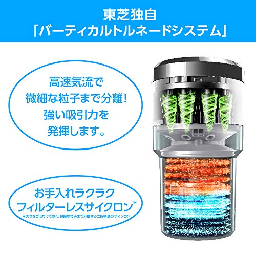 東芝 掃除機 コードレス サイクロン スティッククリーナー ハンディ フィルターレス トルネオV VC-CLH200-K ブラック