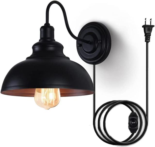 Lightess ブラケットライト コンセント式 レトロ ウォールライト 工業 壁取付ランプ 調光可能 北欧 壁掛け照明 工事不要 スイッチ付き アンティーク調 インテリア照明 玄関ライト ポーチ 廊下 の通販は 5,224円