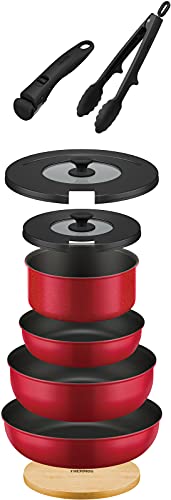 サーモス デュラブルシリーズ 取っ手のとれるフライパン9点セットAA IH対応 レッド KSA-9A Rの通販は