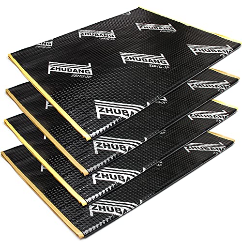 ZHUBANG 制振シート デッドニング 遮音 車 制震シート 車 防音 制振 防音フォームパネル 吸音シート 800mm*460mm*2mm 4枚入り 格子模様の通販は 4,934円