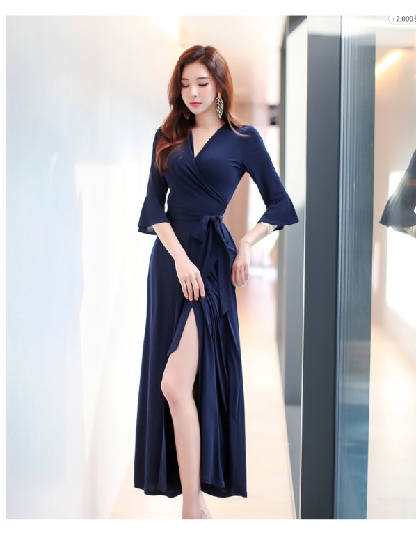 ミニワンピース 韓国 ワンピース ミニ丈 ラップ カシュクール 秋新作 の通販はau Wowma ベースキャンプ