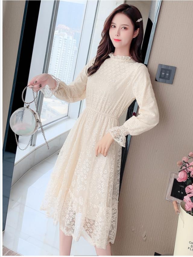 チュール ワンピース 結婚式 パーティードレス 2l 6l 2色 ベージュ 黒 ワンピース 花柄総レース 長袖 オシャレ レディース 大きいサイズ の通販はau Pay マーケット ベースキャンプ