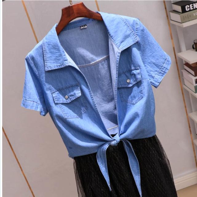 大きいサイズ レディース トップス 半袖 デニムシャツ レディース デニムシャツ 大きいサイズ ショート丈 袖3種 半袖 長袖 ロールアップ の通販はau Pay マーケット ベースキャンプ