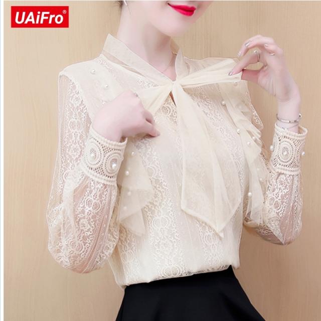 韓国 ファッション レディース トップス セクシー ブラウス レディース トップス 長袖ブラウス レース リボン 透け感 透けレース シャツ の通販はau Pay マーケット ベースキャンプ