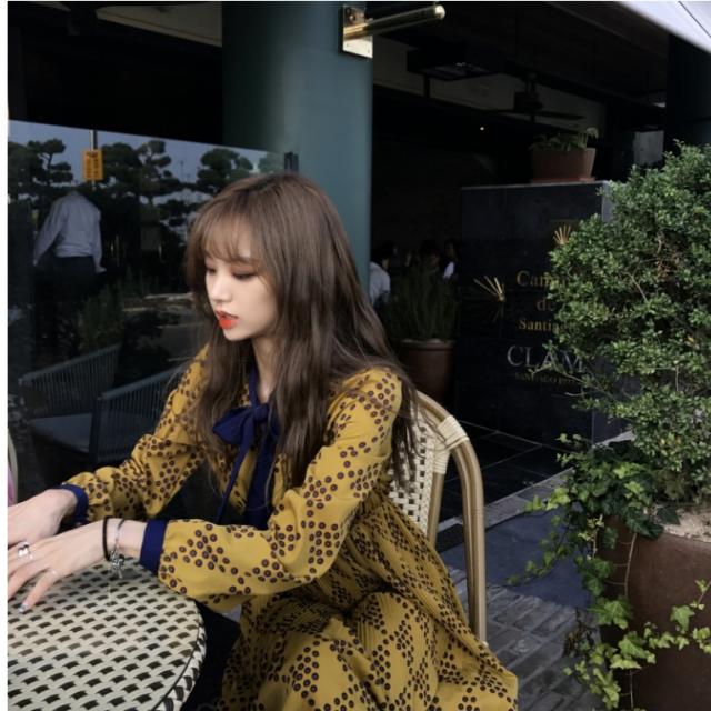 ウエストマーク ワンピース 人気モデル 売れ筋商品 レトロ ワンピース Aライン ミディアム丈 長袖 ドット柄 イエロー ウエストマーク 春 の通販はau Wowma ベースキャンプ