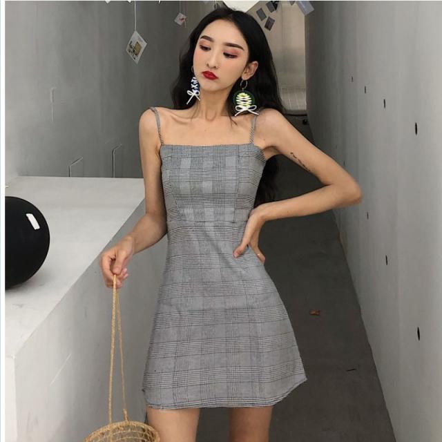バックリボン ワンピース ワンピース レディース キャミワンピース ショート丈 チェック柄 バックセクシー リボン ハイウエスト の通販はau Pay マーケット ベースキャンプ