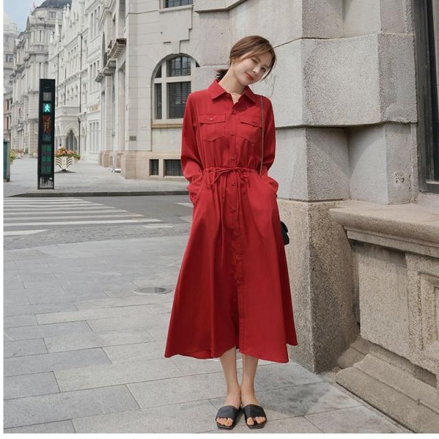 シャツワンピース ロング丈 長袖 着るだけで旬顔に トレンチ風デザインワンピース ワンピース 長袖 レディース ロング 大人 シャツワンの通販はau Pay マーケット ベースキャンプ