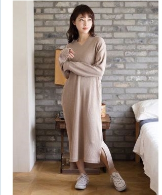 アシンメトリー ロング ワンショル風 ニット ワンピース ニットワンピース ワンピ 長袖 ロング マキシ ワンショル ワンショルダー 肩出しの通販はau Pay マーケット ベースキャンプ