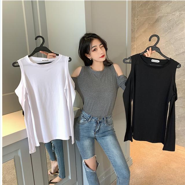 韓国 ファッション レディース トップス セクシー 肩開き デザイン ねじり カットソー お洒落 可愛い シンプル シック カジュアル かっこの通販はau Pay マーケット ベースキャンプ