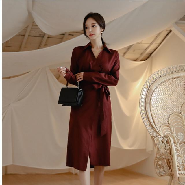 大人 ワンピース タイト 膝丈 ワンピース レディース 秋 無地 膝丈 クロスバンド 着痩せ タイトワンピ 通勤 大人 長袖 Aライン おしゃれ の通販はau Pay マーケット ベースキャンプ