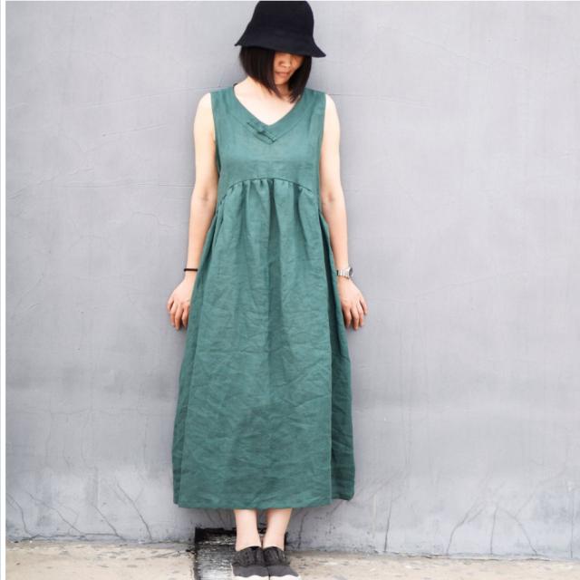 冬服 韓国 レディース 夏服 ロングワンピース レディース 人気 体型カバー ノースリーブ 袖なし 韓国風 膝丈 ロング丈 オシャレ 着痩せ の通販はau Wowma ベースキャンプ