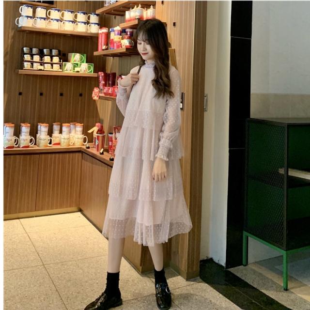 韓国 ファッション レディース ワンピース カジュアル ドットメッシュ ひざ下丈 ワンピース レディース 韓国 オルチャン ファッション 春の通販はau Pay マーケット ベースキャンプ