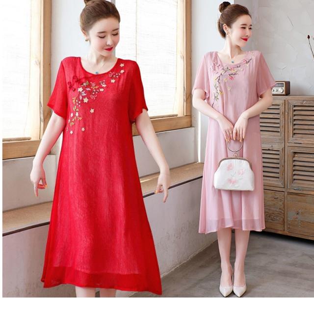 チャイナドレス風 ワンピース チャイナ服 ゆったり ワンピ 半袖 ロング ワンピース シフォン チャイナドレス 普段着 舞台 衣装 民族 中国の通販はau Pay マーケット ベースキャンプ