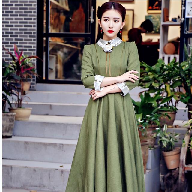 ワンピース 花柄 英国のお嬢様のように着ているクラシック一品 ワンピース マキシワンピース ロングワンピース ロングドレス トレロ の通販はau Pay マーケット ベースキャンプ