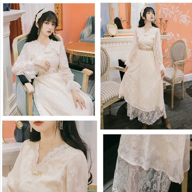 大人カジュアル レディース 春服 花柄レース ロング丈 総レースワンピース ロングワンピース フレアワンピース パフスリーブ バルーンスの通販はau Pay マーケット ベースキャンプ