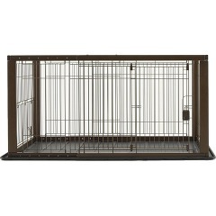 リッチェル 木製スライドペットサークル ワイド ダークブラウン(1台 