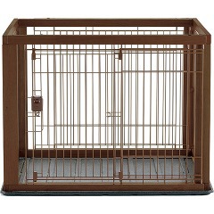 リッチェル 木製スライドペットサークル ワイド ダークブラウン(1台 