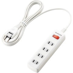 エレコム 延長コード 電源タップ 2.5m 4個口 雷ガード 集中スイッチ付 T-K3A-2425WH(1個入)[生活用品 その他]