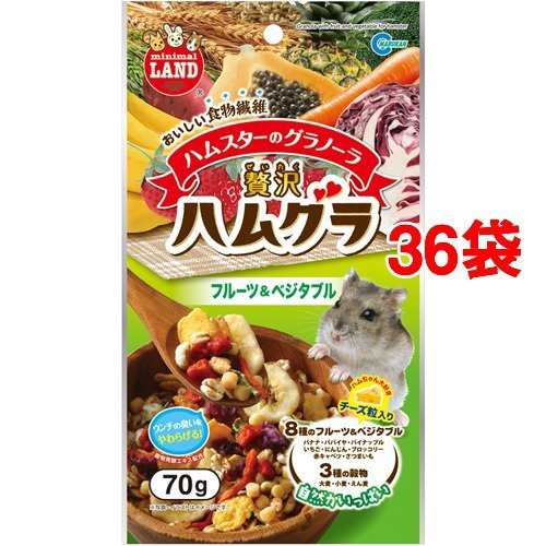 ハムスターのグラノーラ 贅沢ハムグラ フルーツ&ベジタブル(70g*36コセット)[小動物のフード]