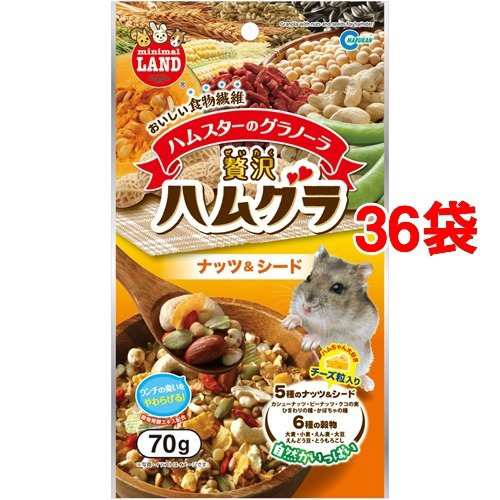 ハムスターのグラノーラ 贅沢ハムグラ ナッツ&シード(70g*36コセット)[小動物のフード]