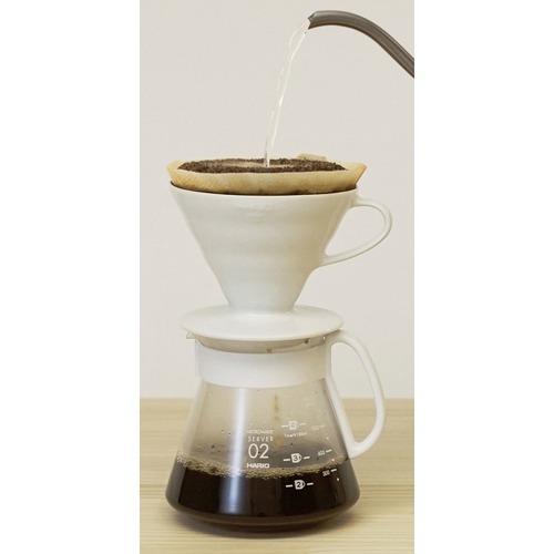ハリオ V60セラミックドリッパー02セット XVDD-3012W(1セット)[コーヒー用品] コーヒーメーカー