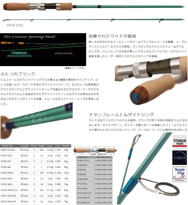 ●パームス　シルファー SYCVi-53UL フレックス・クロスオーバー(グラス＋グラファイト) 2ピース スピニングモデル_1