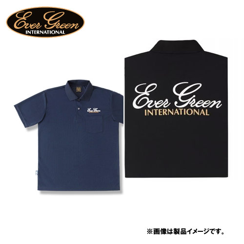●エバーグリーン　EGドライポロシャツ Aタイプ(エバーグリーン) ブラック