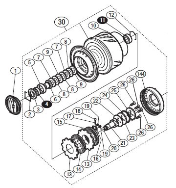 ●シマノ　13ステラSW 20000PG(030733)用 純正標準スプール (パーツ品番10HQG)　【キャンセル及び返品不可商品】