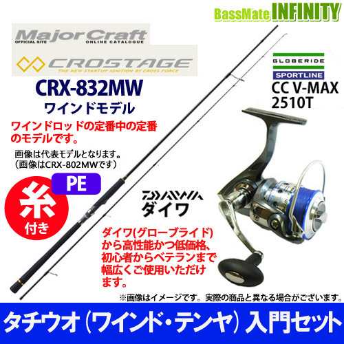 Pe1号 約130m 糸付き タチウオ ワインド テンヤ 入門セット クロステージ Crx 2mw スポーツライン Cc V Max 2510tの通販はau Wowma バスメイトインフィニティ