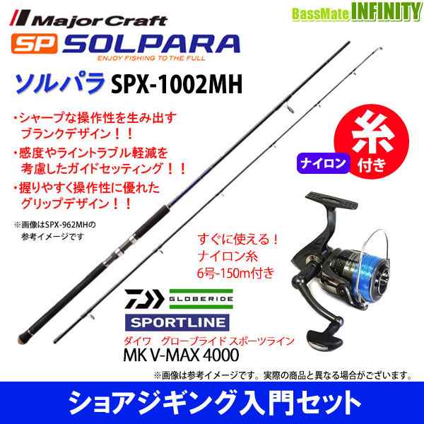 ショアジギング入門セット メジャークラフト ソルパラ Spx 1002mh ショアジギング スポーツライン Sportline Mk V Max 4000の通販はau Pay マーケット バスメイトインフィニティ