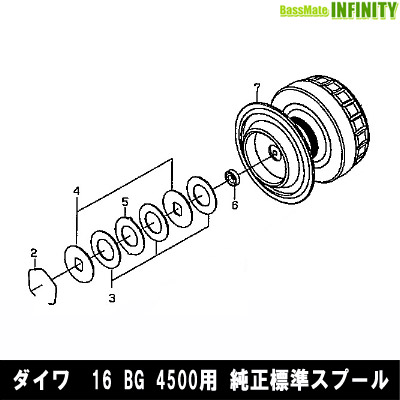 ●ダイワ　16 BG 4500(4960652196253)用 純正標準スプール (部品コード128A73)　【キャンセル及び返品不可商品】