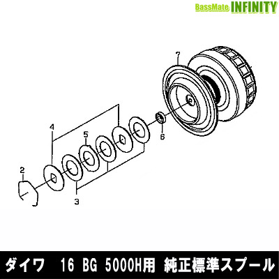 ●ダイワ　16 BG 5000H(4960652196277)用 純正標準スプール (部品コード128A75)　【キャンセル及び返品不可商品】