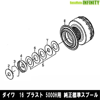 ○ダイワ 16 ブラスト 5000H(4960652088282)用 純正標準スプール (部品