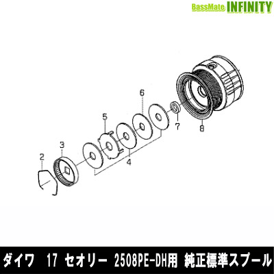 ●ダイワ　17 セオリー 2508PE-DH(4960652088404)用 純正標準スプール (部品コード128A81)　【キャンセル及び返品不可商品】