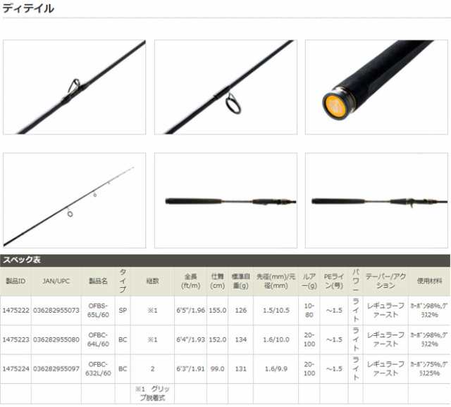 アブガルシア Oceanfield オーシャンフィールド シーバスジギング Ofbc 632l 60 ベイトモデル の通販はau Pay マーケット バスメイトインフィニティ