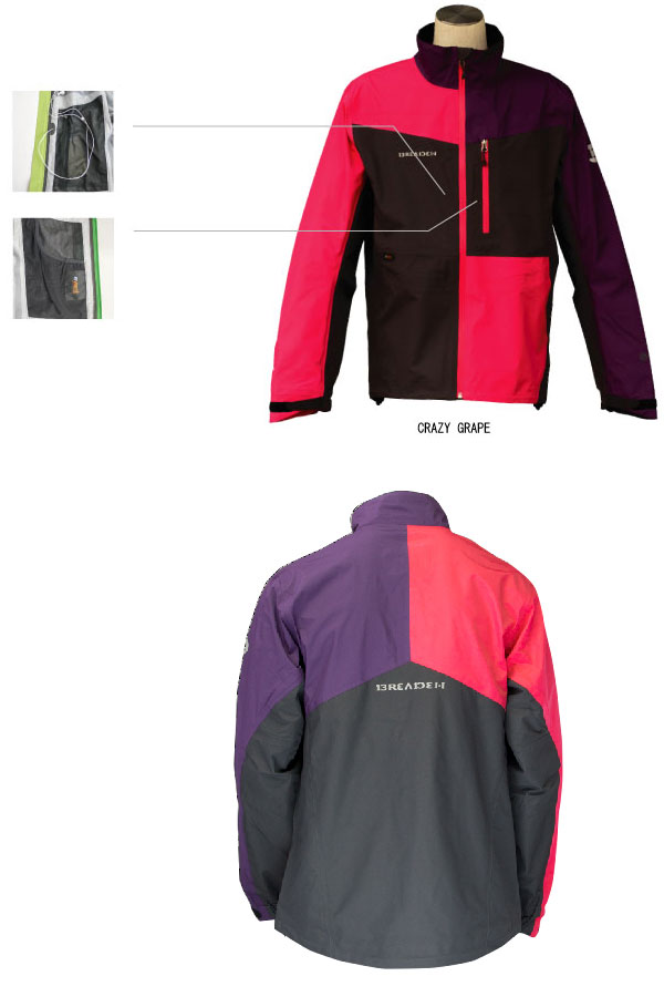 ●ブリーデン BREADEN　レインジャケット フィッシングSP eVent CRAZYGRAPE（クレイジーグレープ） 【ri24】