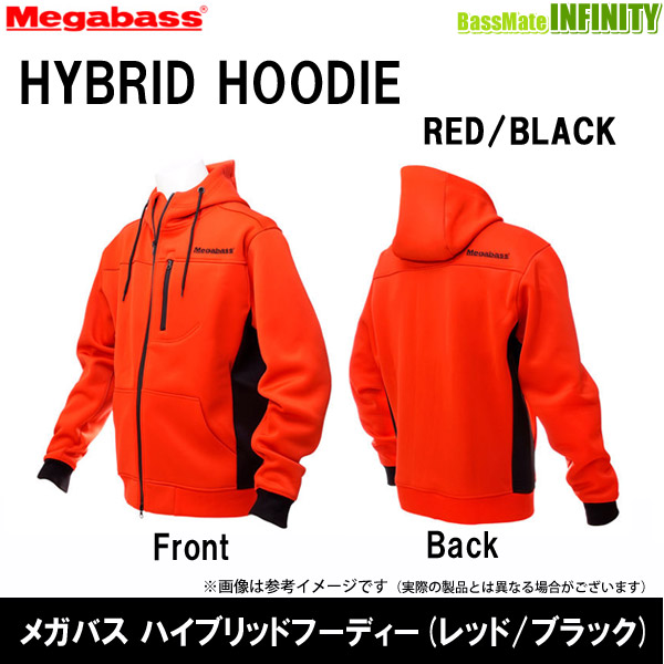 ●メガバス　ハイブリッドフーディー (ジャケット) レッド／ブラック の通販は