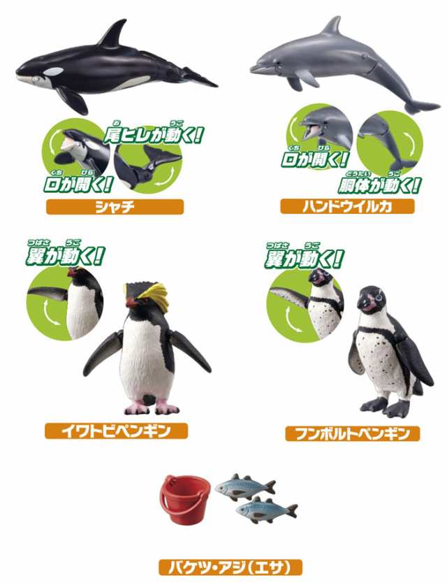 アニア 02 水族館の人気者ギフトセット シャチ ハンドウイルカ イワトビペンギン フンボルトペンギン アジ バケツ 魚 の通販はau Pay マーケット ユウセイ堂